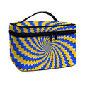Yellow Spiral Moving Optical Illusion Travel Makeup Bag