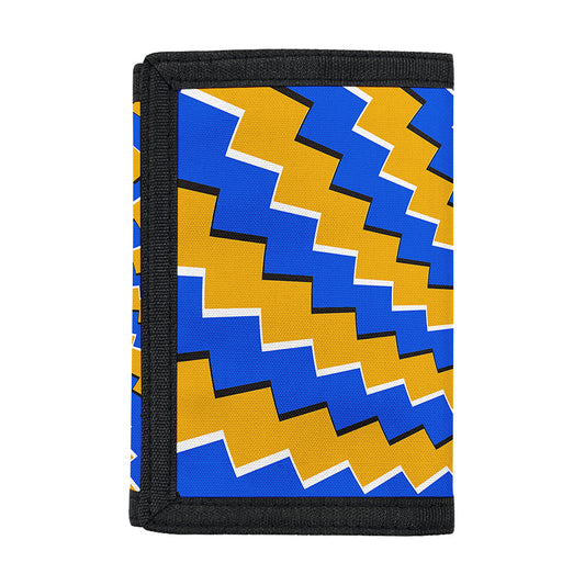 Yellow Spiral Moving Optical Illusion Trifold Wallet