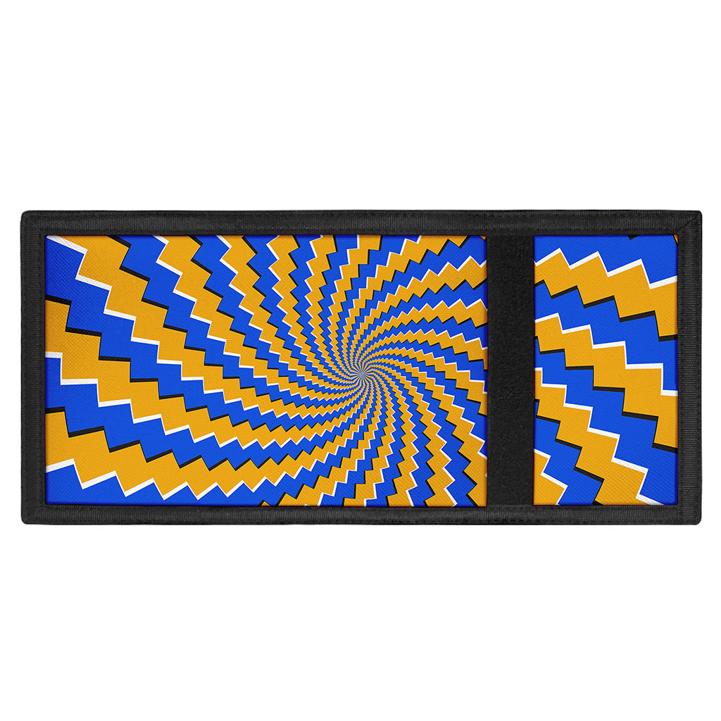 Yellow Spiral Moving Optical Illusion Trifold Wallet