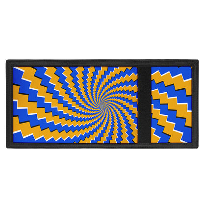 Yellow Spiral Moving Optical Illusion Trifold Wallet