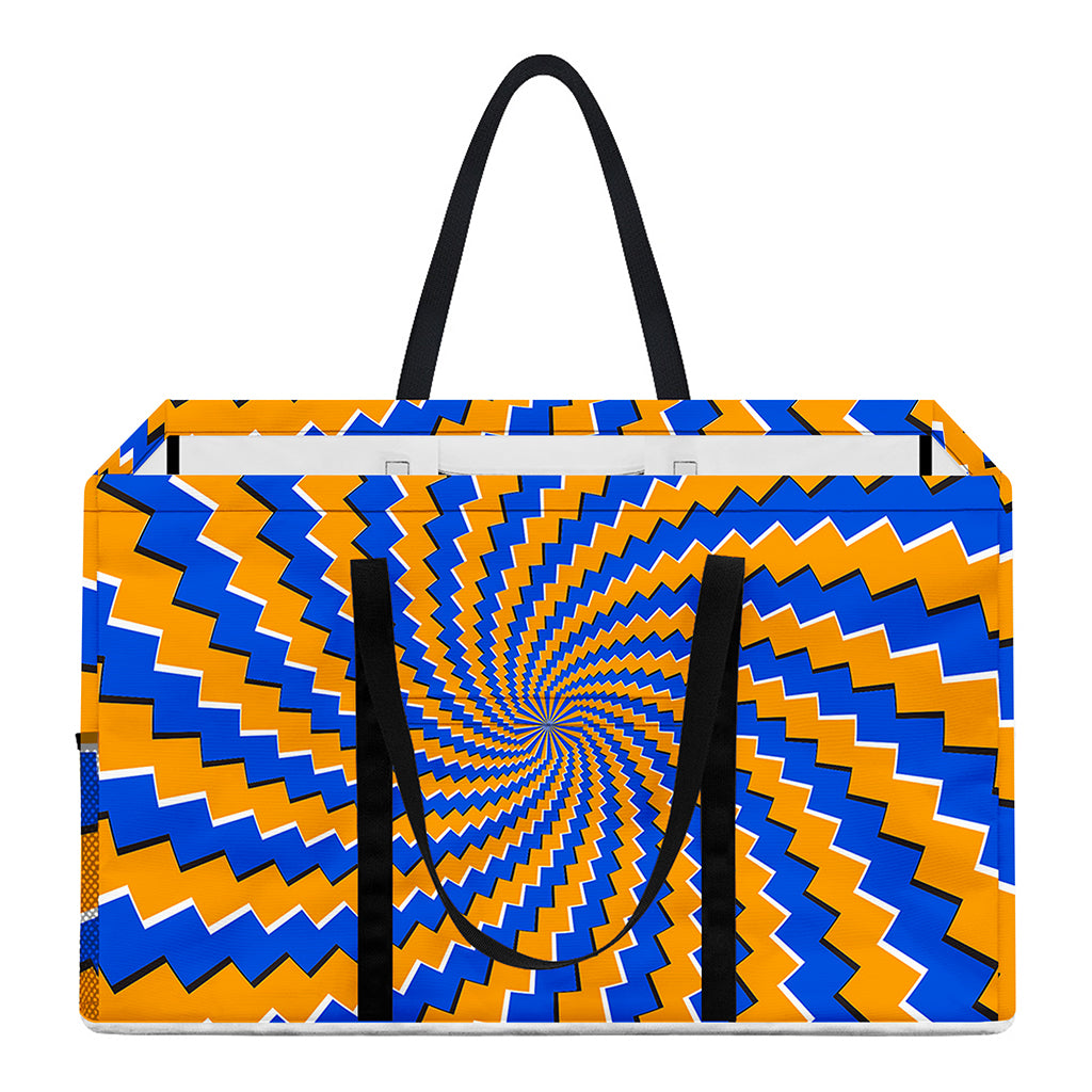 Yellow Spiral Moving Optical Illusion Utility Tote Bag