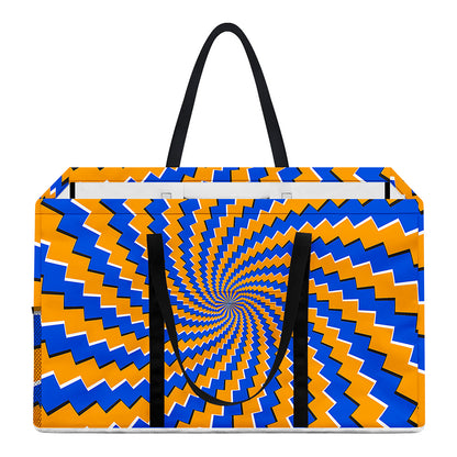 Yellow Spiral Moving Optical Illusion Utility Tote Bag