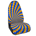 Yellow Spiral Moving Optical Illusion Waterproof Car Seat Cover