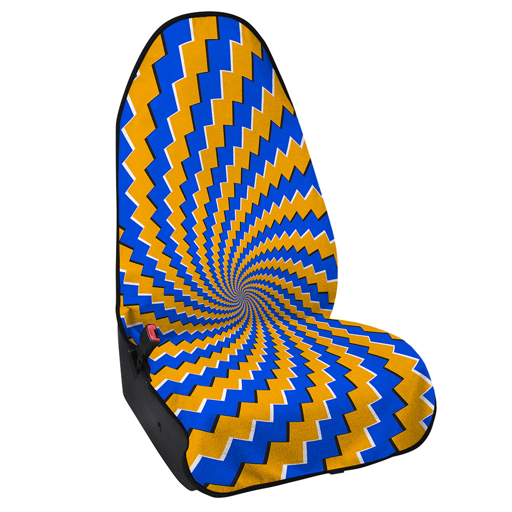 Yellow Spiral Moving Optical Illusion Waterproof Car Seat Cover