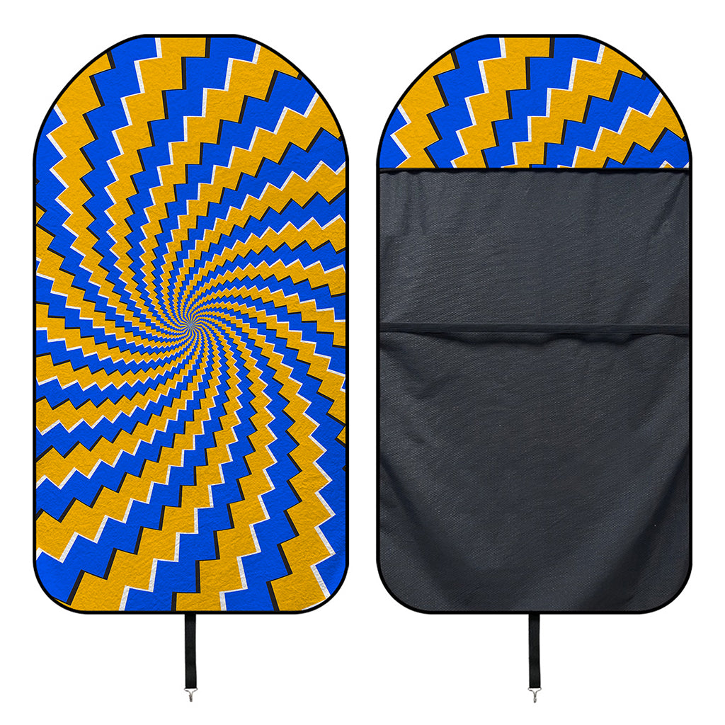 Yellow Spiral Moving Optical Illusion Waterproof Car Seat Cover