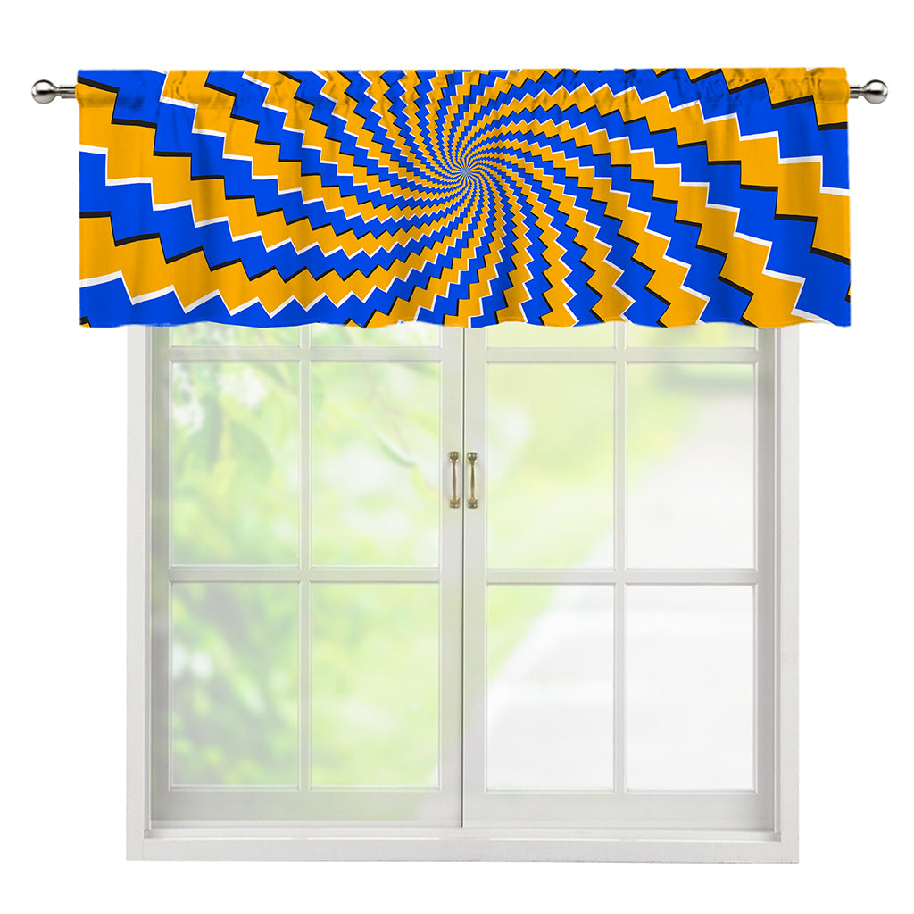 Yellow Spiral Moving Optical Illusion Window Valance