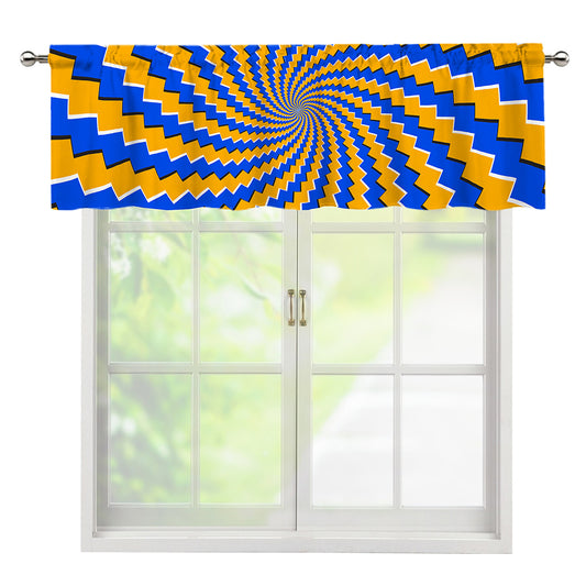 Yellow Spiral Moving Optical Illusion Window Valance