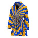 Yellow Spiral Moving Optical Illusion Women's Bathrobe