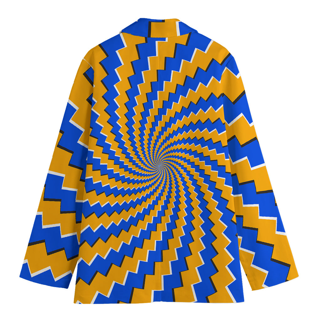 Yellow Spiral Moving Optical Illusion Women's Blazer