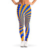 Yellow Spiral Moving Optical Illusion Women's Leggings