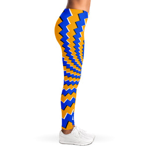 Yellow Spiral Moving Optical Illusion Women's Leggings