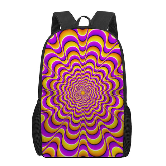 Yellow Splashing Moving Optical Illusion 17 Inch Backpack
