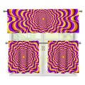 Yellow Splashing Moving Optical Illusion 3 Piece Kitchen Curtains