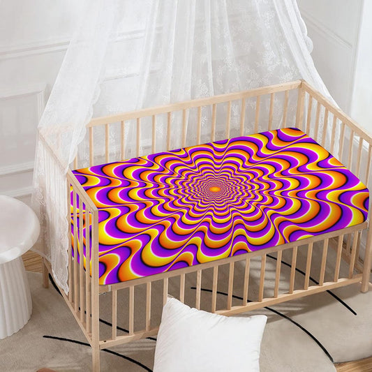 Yellow Splashing Moving Optical Illusion Baby Crib Sheet
