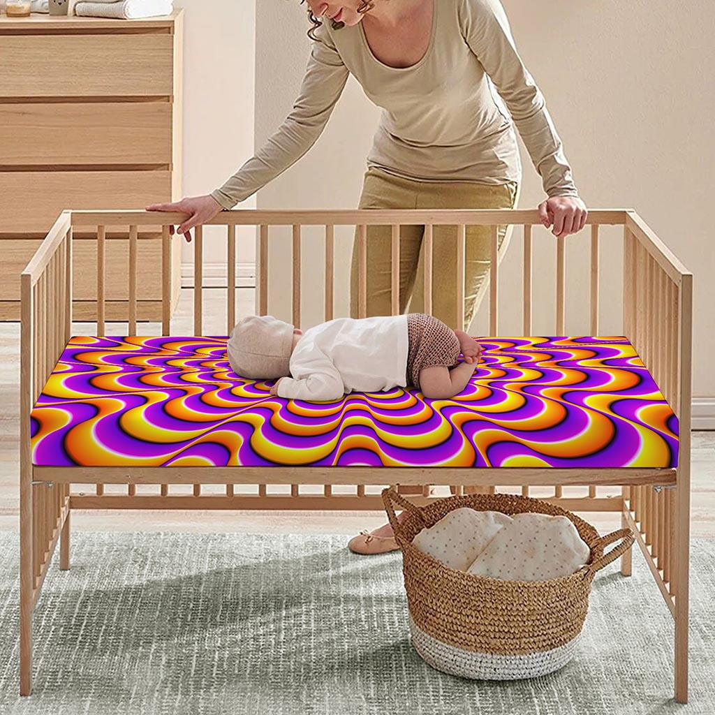 Yellow Splashing Moving Optical Illusion Baby Crib Sheet