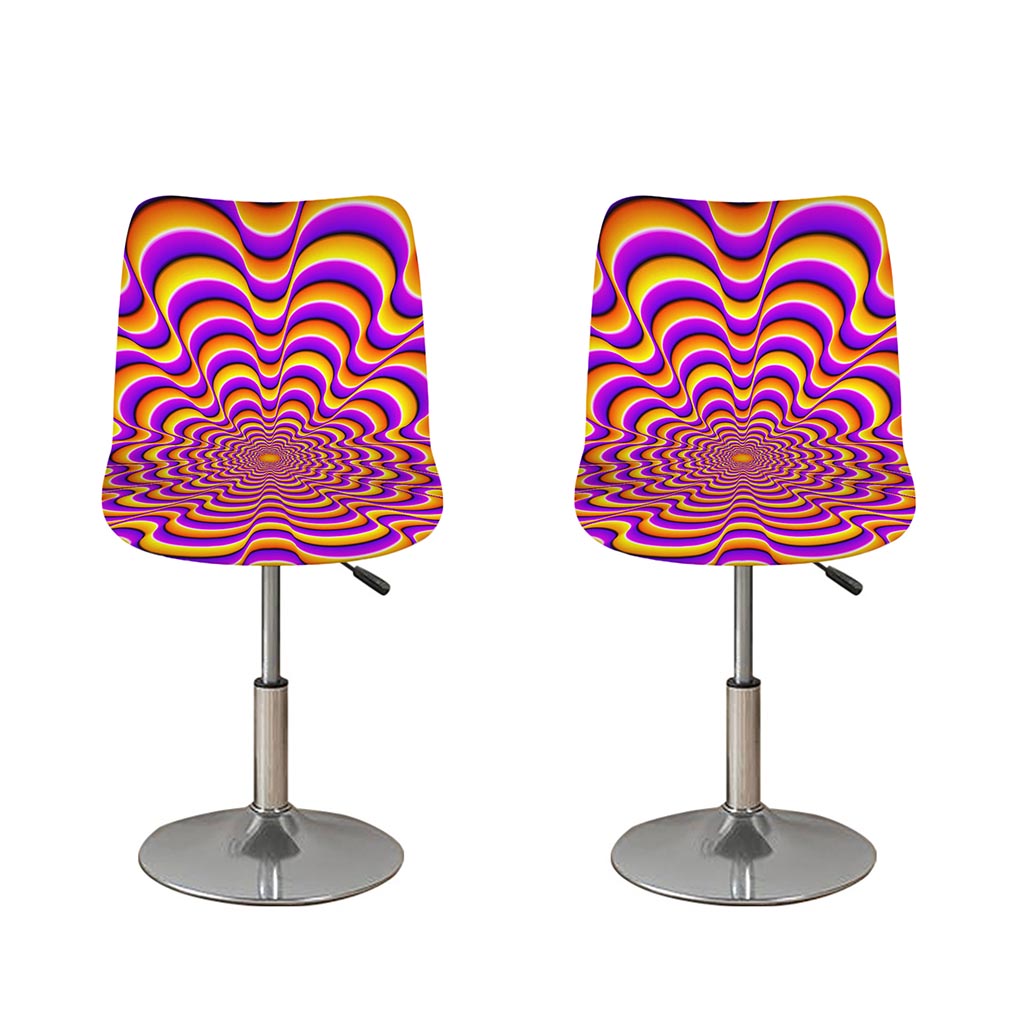 Yellow Splashing Moving Optical Illusion Bar Stool Covers