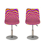 Yellow Splashing Moving Optical Illusion Bar Stool Covers