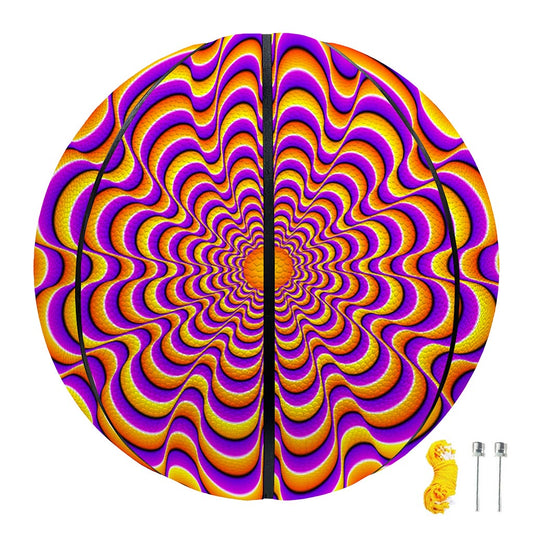 Yellow Splashing Moving Optical Illusion Basketball