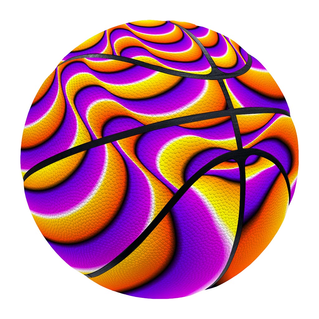 Yellow Splashing Moving Optical Illusion Basketball