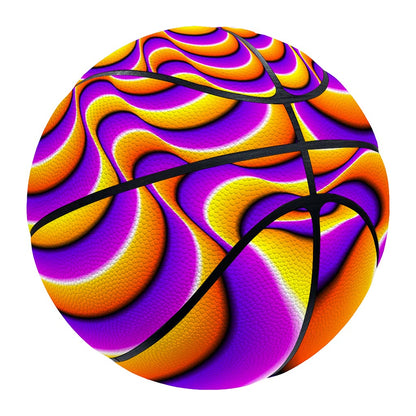 Yellow Splashing Moving Optical Illusion Basketball
