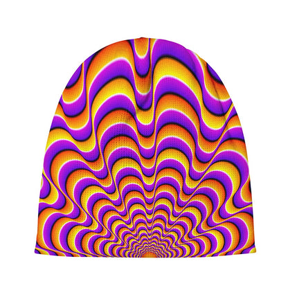 Yellow Splashing Moving Optical Illusion Beanie