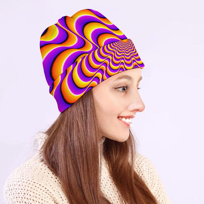Yellow Splashing Moving Optical Illusion Beanie