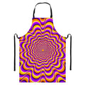 Yellow Splashing Moving Optical Illusion Bib Apron With Pocket