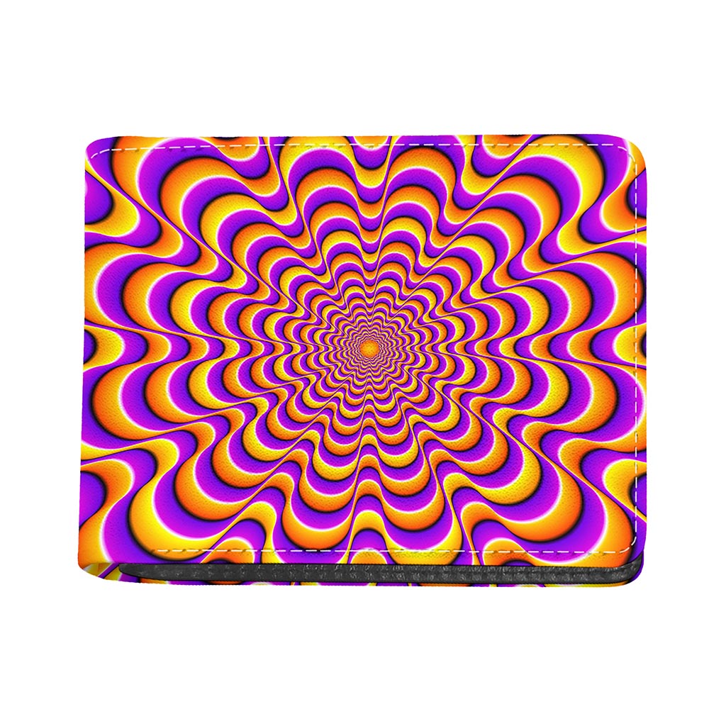 Yellow Splashing Moving Optical Illusion Bifold Wallet