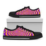 Yellow Splashing Moving Optical Illusion Black Low Top Sneakers