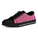 Yellow Splashing Moving Optical Illusion Black Low Top Sneakers