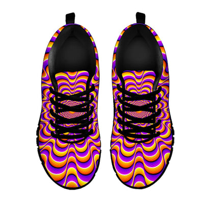 Yellow Splashing Moving Optical Illusion Black Running Shoes