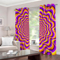Yellow Splashing Moving Optical Illusion Dimout Grommet Curtains