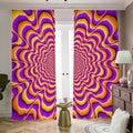 Yellow Splashing Moving Optical Illusion Dimout Pencil Pleat Curtains