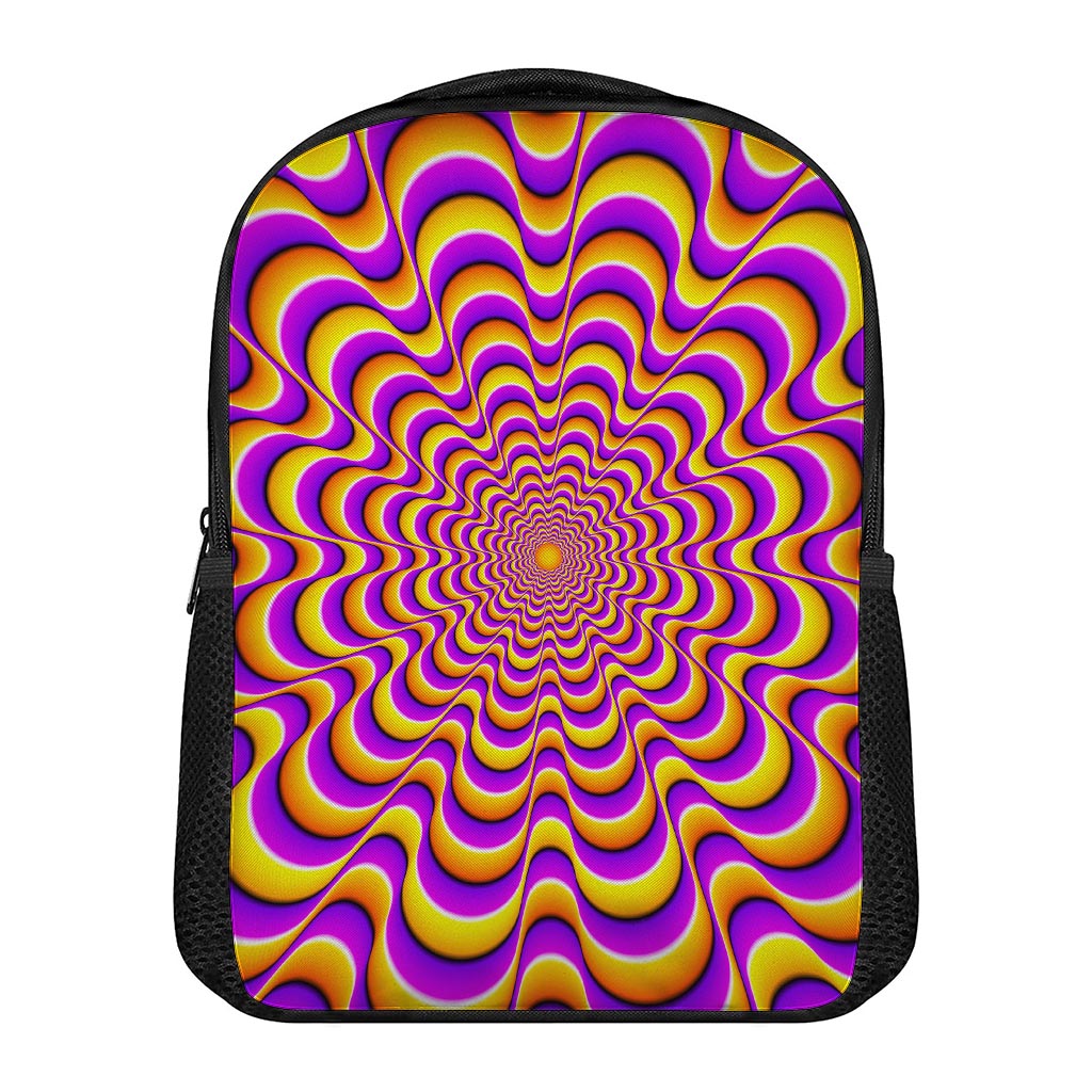 Yellow Splashing Moving Optical Illusion Casual Backpack