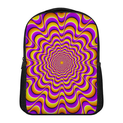 Yellow Splashing Moving Optical Illusion Casual Backpack