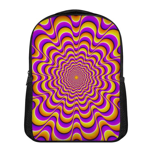 Yellow Splashing Moving Optical Illusion Casual Backpack