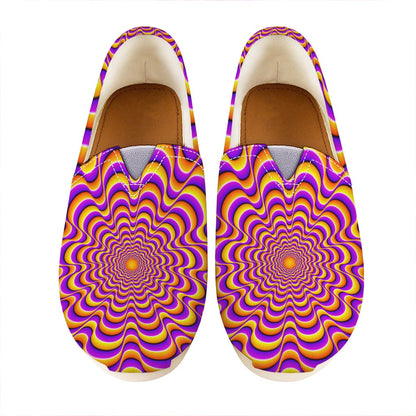 Yellow Splashing Moving Optical Illusion Casual Shoes
