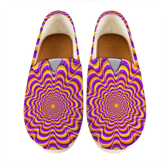 Yellow Splashing Moving Optical Illusion Casual Shoes