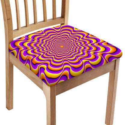 Yellow Splashing Moving Optical Illusion Chair Cushion Cover