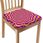 Yellow Splashing Moving Optical Illusion Chair Cushion Cover