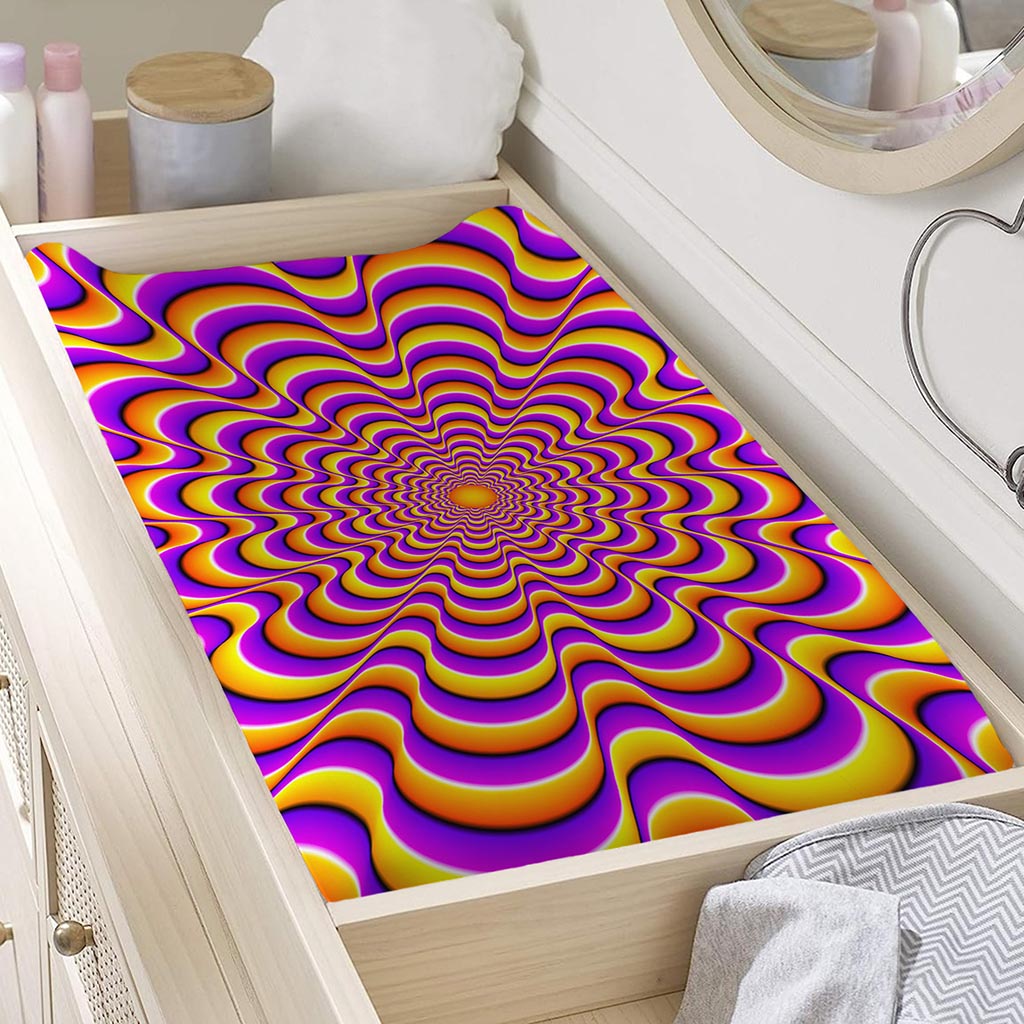 Yellow Splashing Moving Optical Illusion Changing Pad Cover