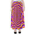 Yellow Splashing Moving Optical Illusion Chiffon Maxi Skirt