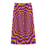 Yellow Splashing Moving Optical Illusion Cotton Front Slit Maxi Skirt