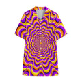Yellow Splashing Moving Optical Illusion Cotton Hawaiian Shirt