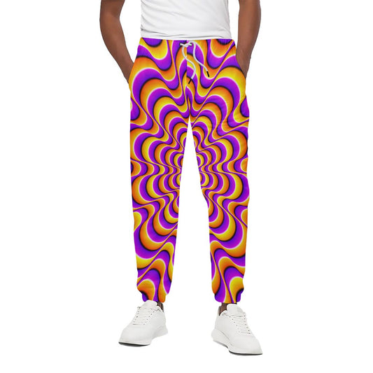 Yellow Splashing Moving Optical Illusion Cotton Pants