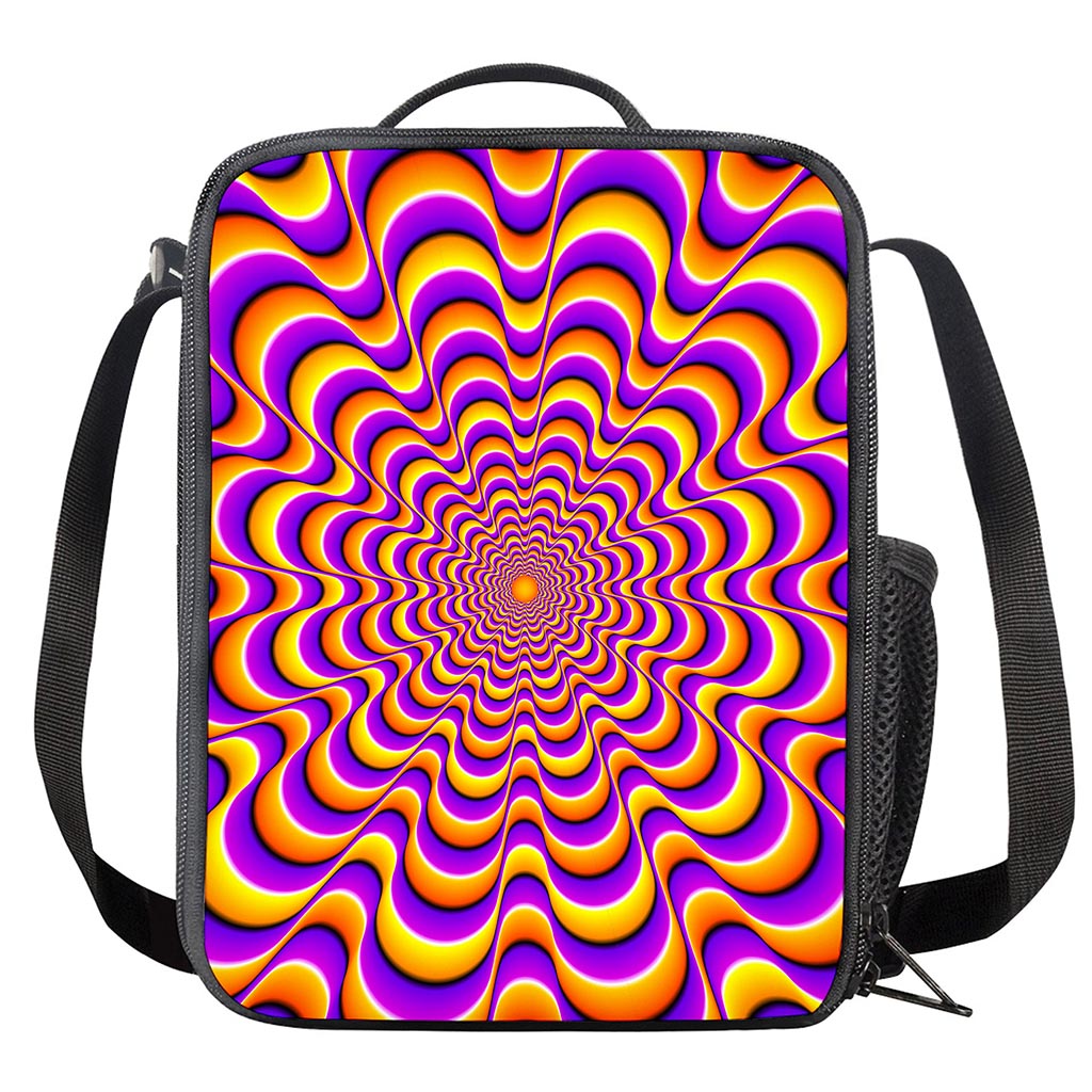 Yellow Splashing Moving Optical Illusion Crossbody Lunch Bag