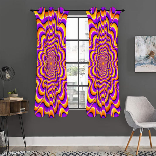 Yellow Splashing Moving Optical Illusion Curtain