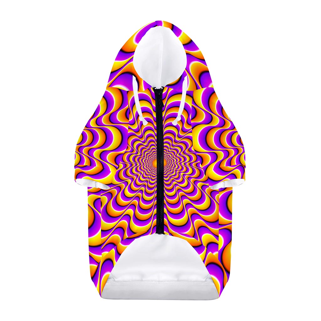 Yellow Splashing Moving Optical Illusion Dog Zip Up Hoodie