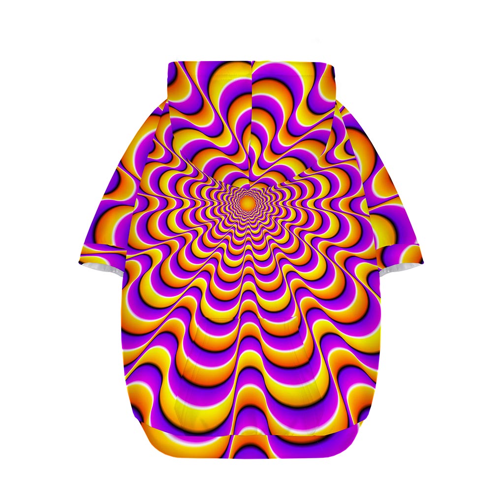Yellow Splashing Moving Optical Illusion Dog Zip Up Hoodie