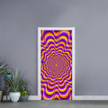 Yellow Splashing Moving Optical Illusion Door Sticker